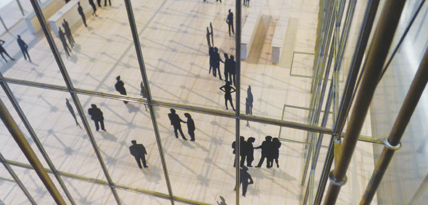 A model of the California Academy of Sciences, on display in the Autodesk Gallery.