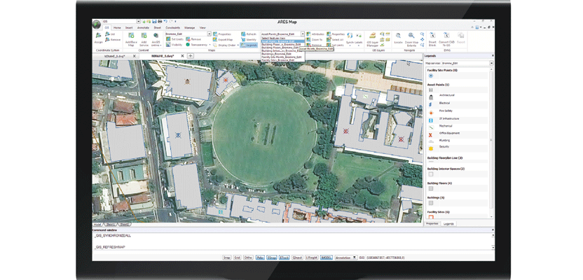 ARES Map is a hybrid solution bringing together the intelligence of Esri’s GIS contents and a full-featured dwg-based CAD system.
