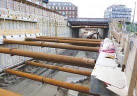 The excavation on the Nordhavensvej jobsite.