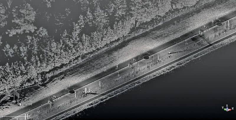 A point cloud view of Route 1.