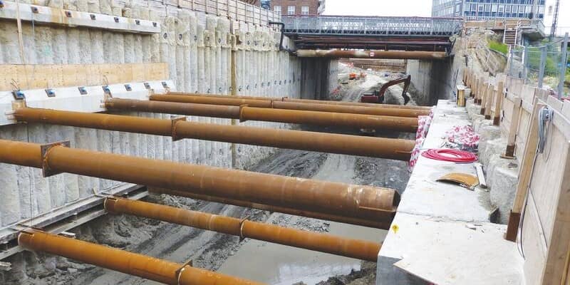 The excavation on the Nordhavensvej jobsite.