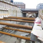 The excavation on the Nordhavensvej jobsite.