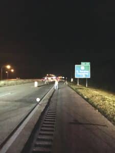 Pennoni conducts night scanning operations on Route 1 outside Smyrna, Delaware to identify slab  locations for a weigh-in-motion station.