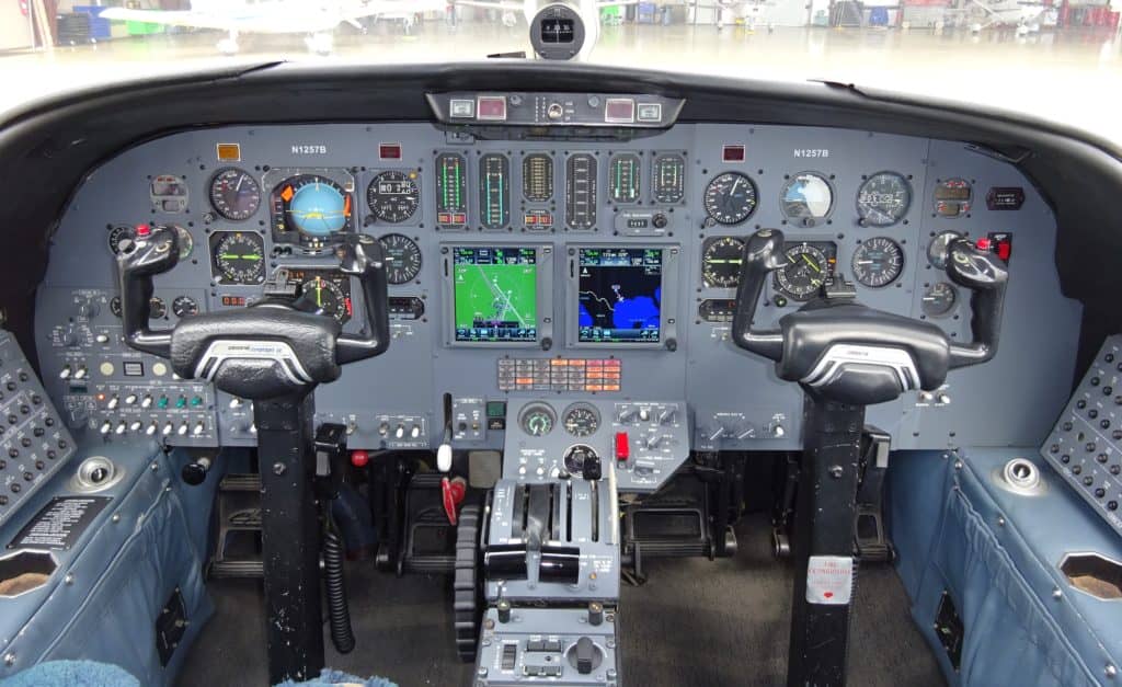 The Phase I cameras from the bottom of the Citation jet.