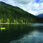 The CEE-USV remote survey boat at work on Detroit Lake, OR