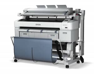 Epson’s SureColor T-Series is an example of the new wave of inkjet wide-format printers. The scanner attachd ot top makes this a multi-function system.