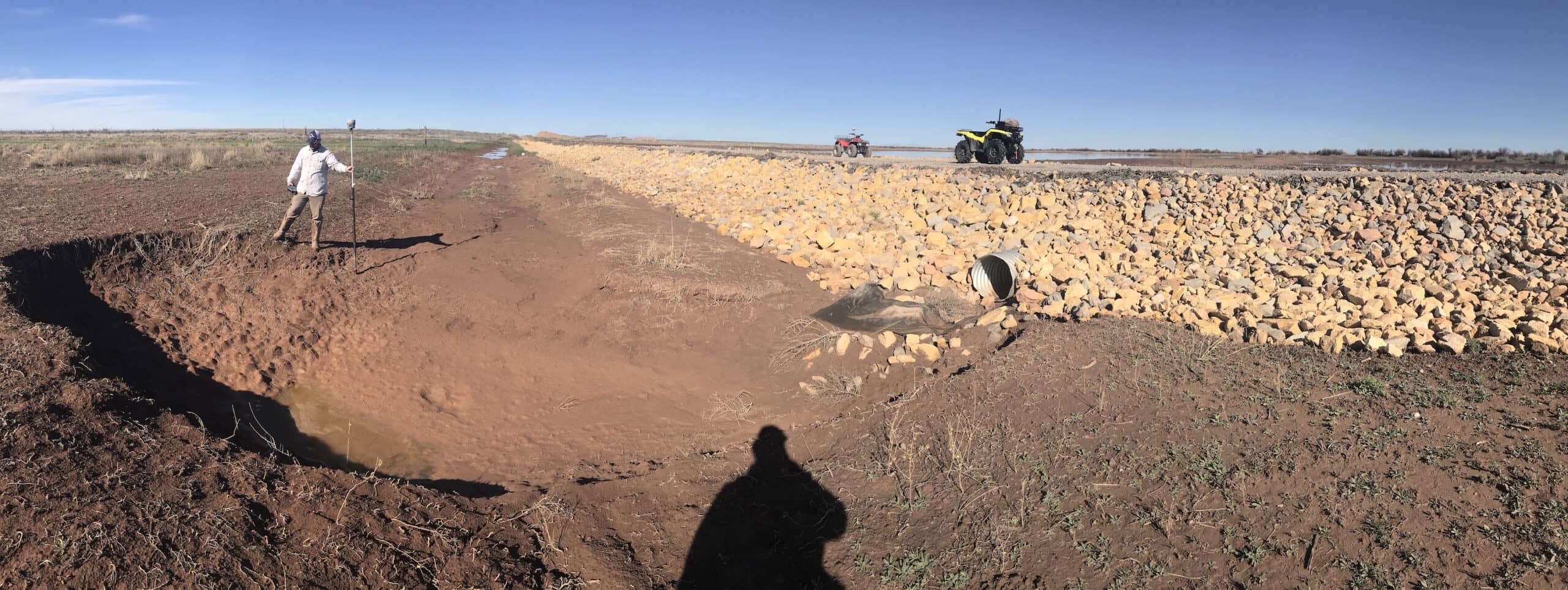 A survey by Infinity helped identify areas of erosion, oxbowing and breaching to create a plan to further protect the Huey Wildlife Management Area from Pecos River flooding