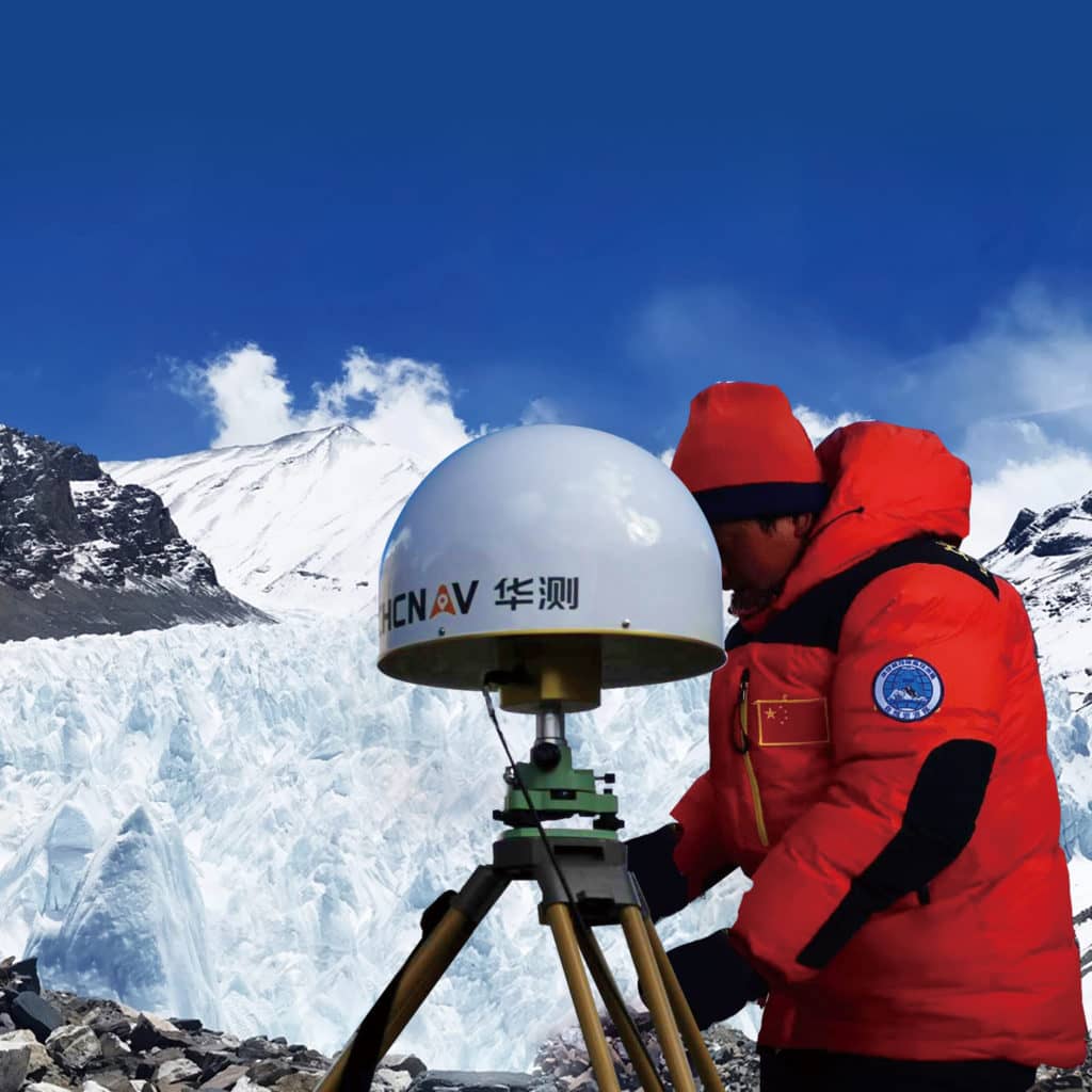 Everest: CHC P5 GNSS receivers and CHC C220 3D Choke Antenna, were deployed at three of the seven Everest elevation network bases.