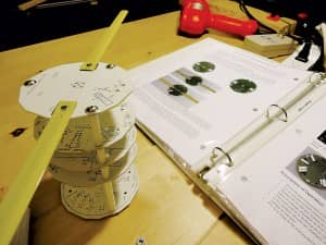 Printed circuit board stack forms interior of FRETS1TubeSat Credit: Wes Faler of Fluid & Reason.