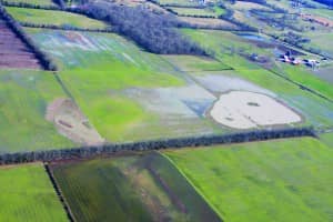 Taylor’s fields after having been recently flooded.