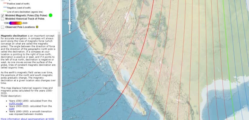 NOAA's Historic Magnetic Declination