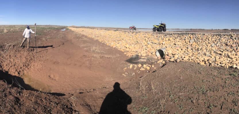 A survey by Infinity helped identify areas of erosion, oxbowing and breaching to create a plan to further protect the Huey Wildlife Management Area from Pecos River flooding