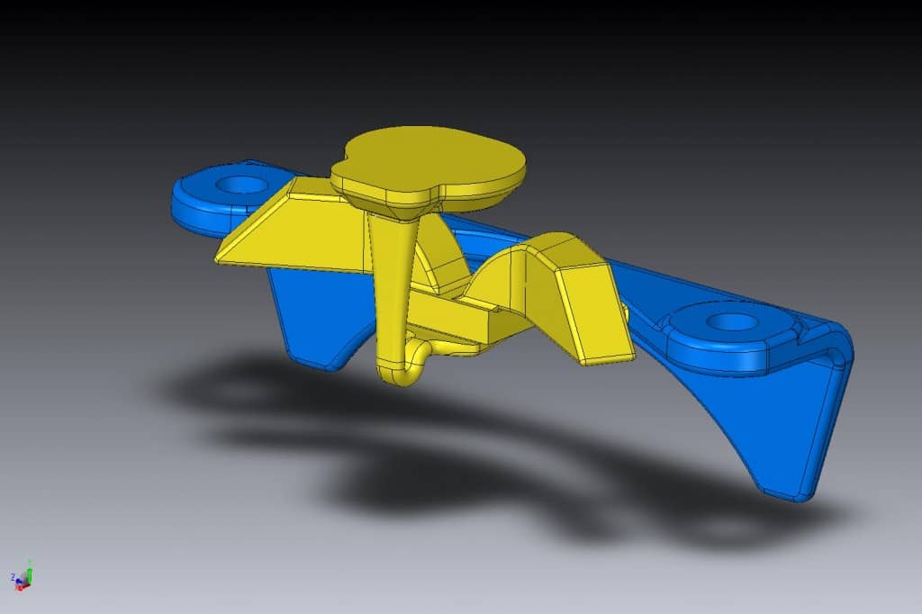 3D CAD model of casting with gating and filtering system