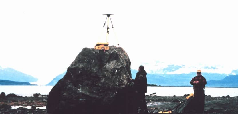 GPS Unit on a rock, Ice Bay, Alaska