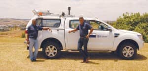  Sanjeev Hirachund (right) and Sipho Shabalala, senior surveyor, pose in front of Eskom’s mobile scanning system. - See more at: /energyutilities/power-scanning/#sthash.AsawhzMW.dpuf