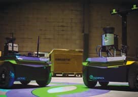 The geospatially aware Jackal robots are configured with different imaging and navigation systems depending on the needs of the autonomous application.