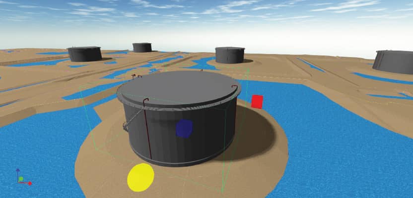 Proposed 3D design software will enable users to create and work with such images as this oil sands facility drainage analysis