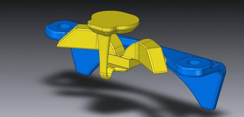 3D CAD model of casting with gating and filtering system