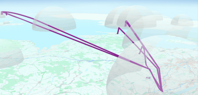 flight-paths for wind farm analysis ArcGIS