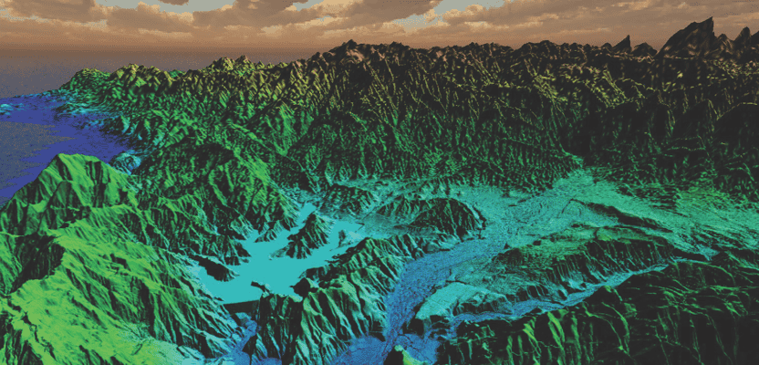 This lidar image was taken over Lake Casitas, California.