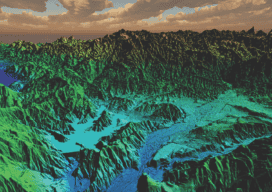 This lidar image was taken over Lake Casitas, California.