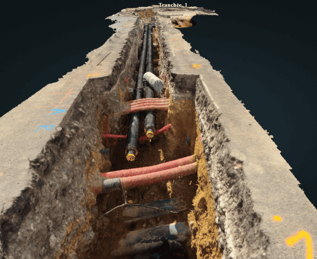 A 3D model of underground utilities captured with a smartphone. Courtesy AVUS.