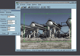 Chevron beta tested Cyrax on an oil & gas field in Kazakhstan. These images show the 3D laser scanner’s camera image of the vessels and the resulting point cloud scan.