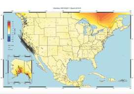 Site velocities with respect to NAD 83(2011) epoch 2010.00. Credit: National Oceanic and Atmospheric Administration (NOAA).