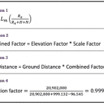 Equations 1, 2, 3 & 4: combined factor grid distance, elevation factor